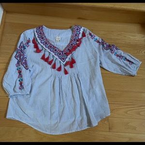 Chico’s Bohemian Embroidered Top Chico’s Size 2